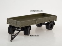 Коллекционная масштабная модель 1:43 бортовой прицеп ГКБ-8350 без тента, хаки (Автоистория)